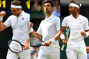 I tre campioni, Roger Federer, Novak Djokovic e Rafael Nadal