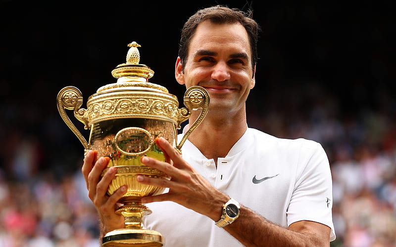 Roger Federer con la coppa